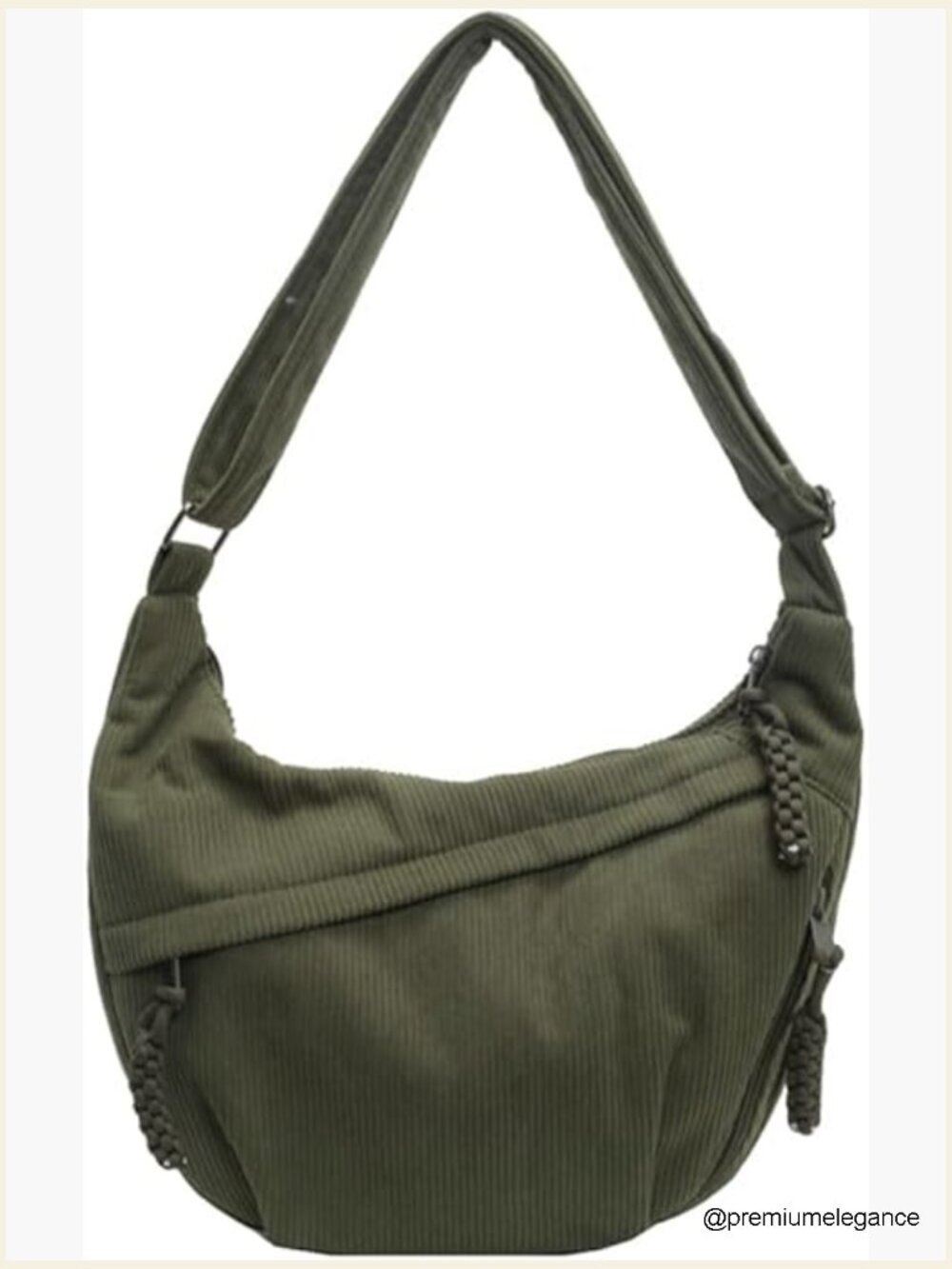 Retro Corduroy Crescent Hobo Shoulder Crossbody Bag Unisex